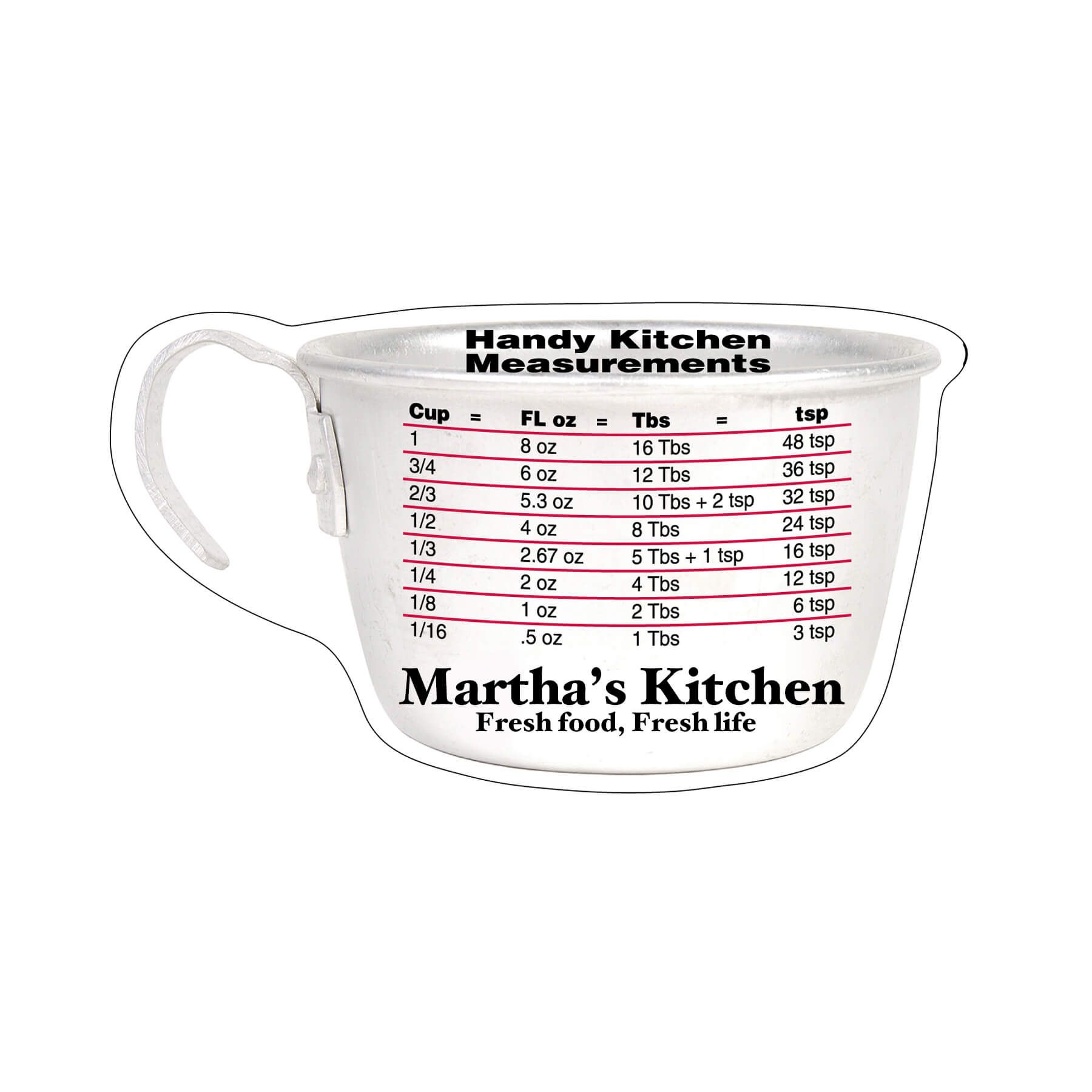 MG20074         - Kitchen Measurements Mega-Mag™ Shaped Magnet                     